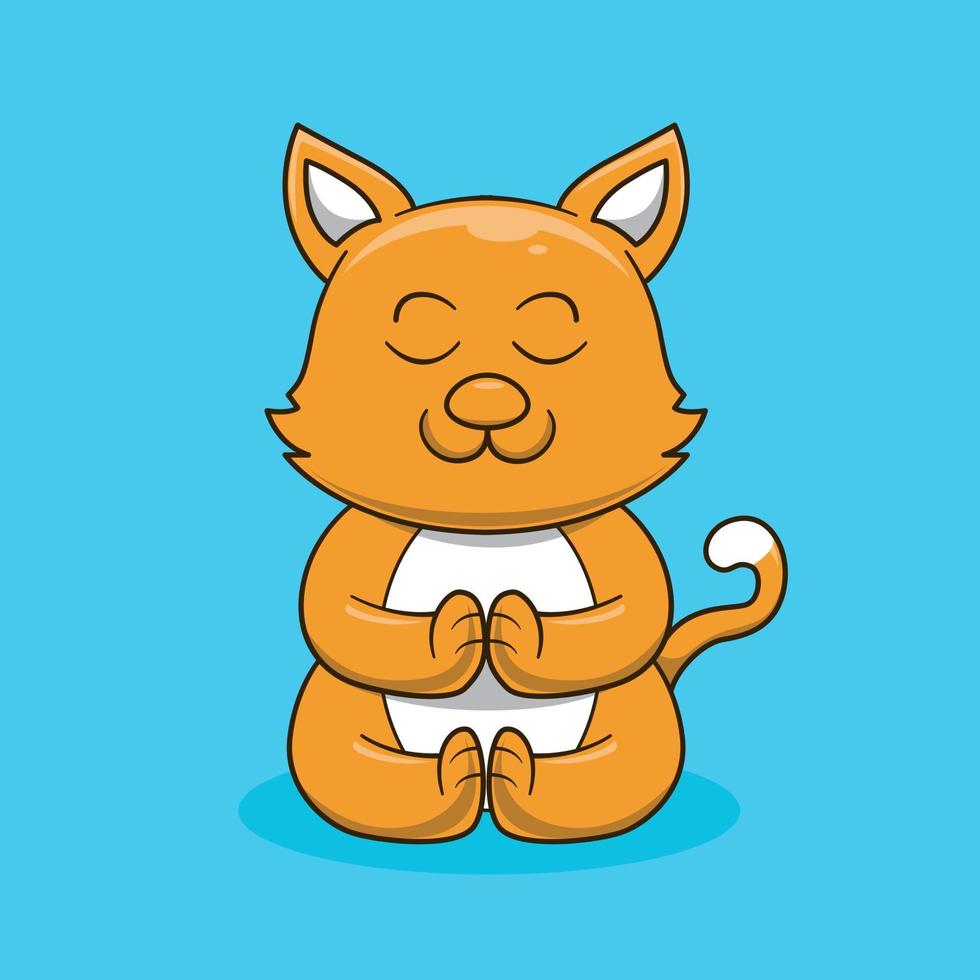 lindo gato meditación vector