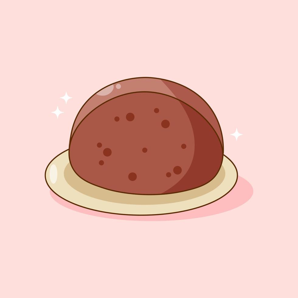 delicioso pastel de chocolate doodle ilustración vector