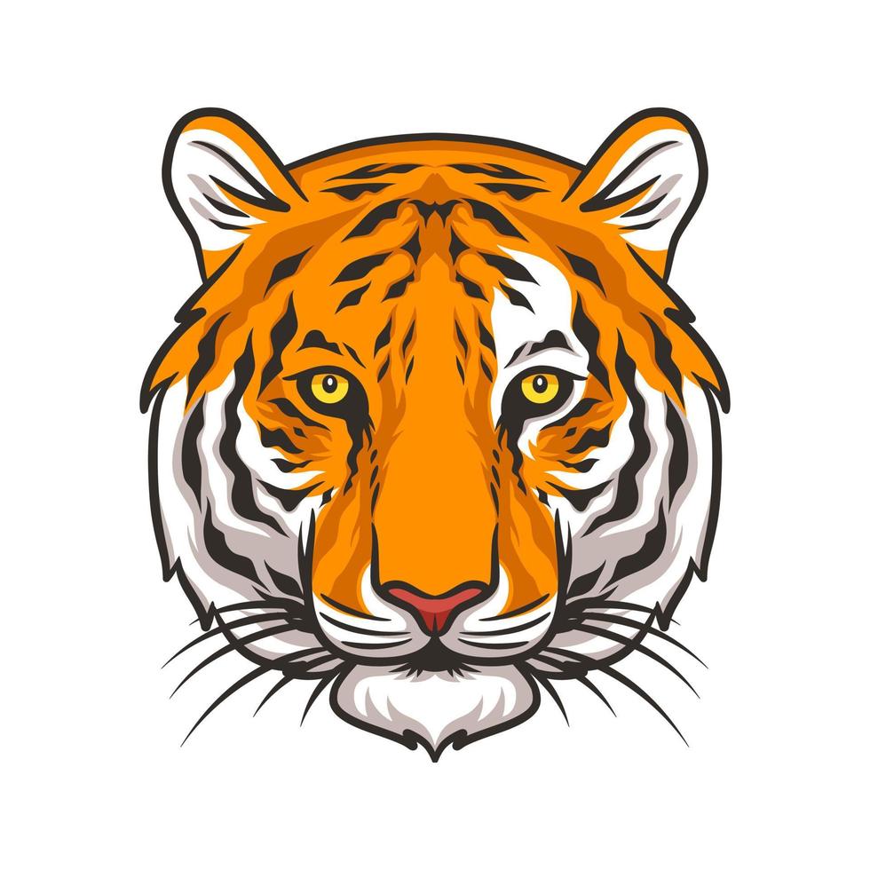 cabeza de tigre ilustración vectorial mascota gráfica vector