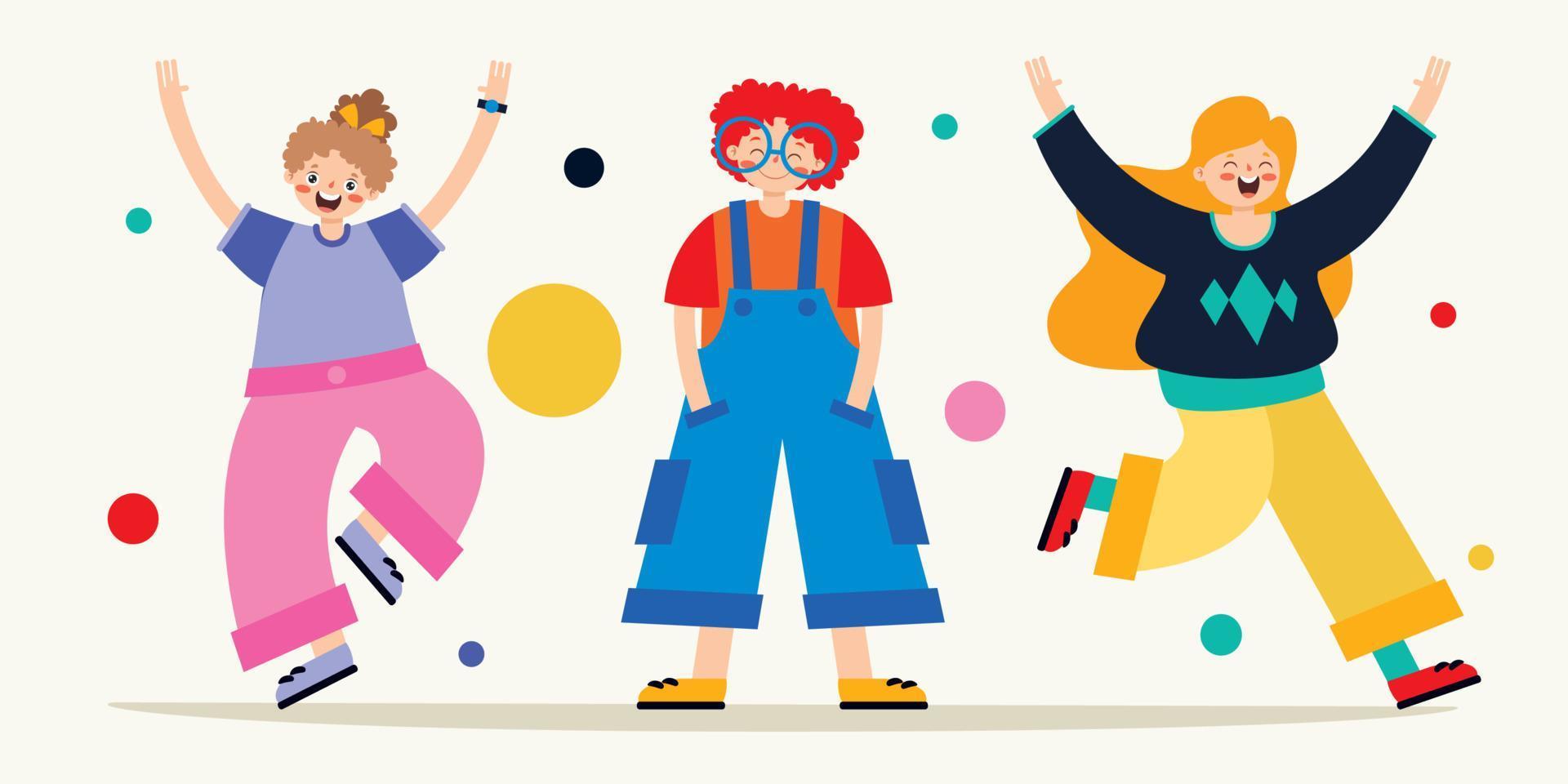 Youth Concept With Flat Characters vector