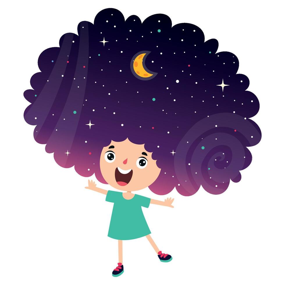 Fantasy Space With An Abstract Figure vector