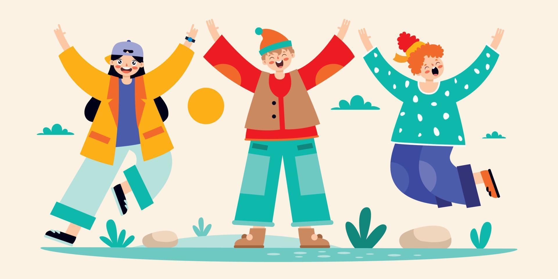 Youth Concept With Flat Characters vector