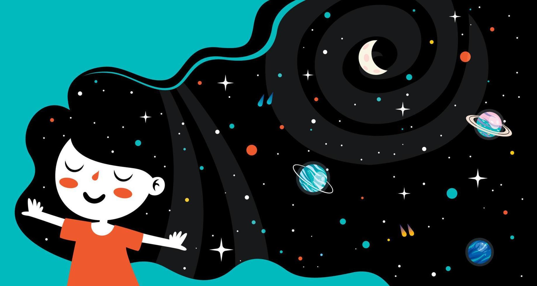 Fantasy Space With An Abstract Figure vector