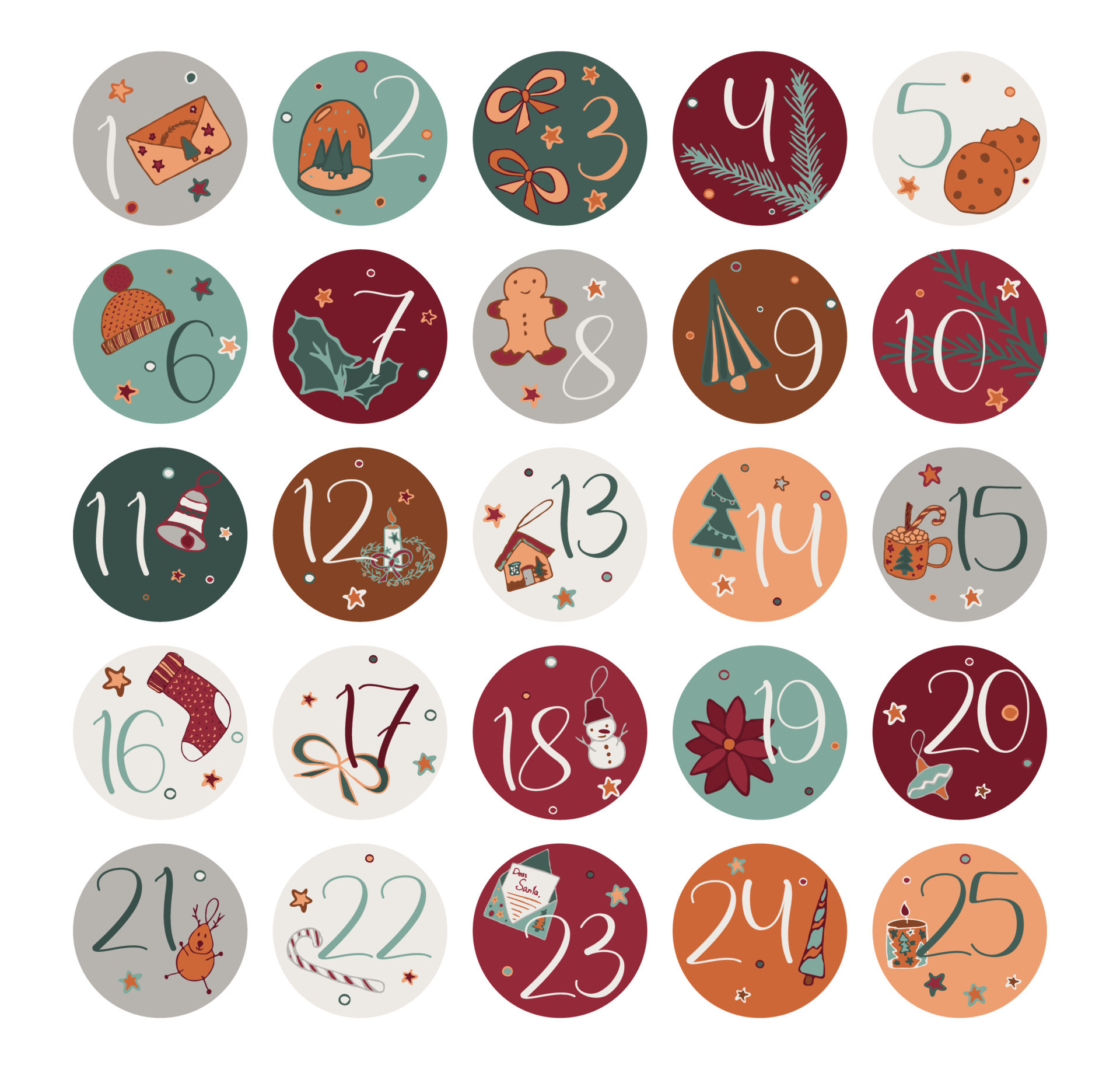 christmas numbers to print