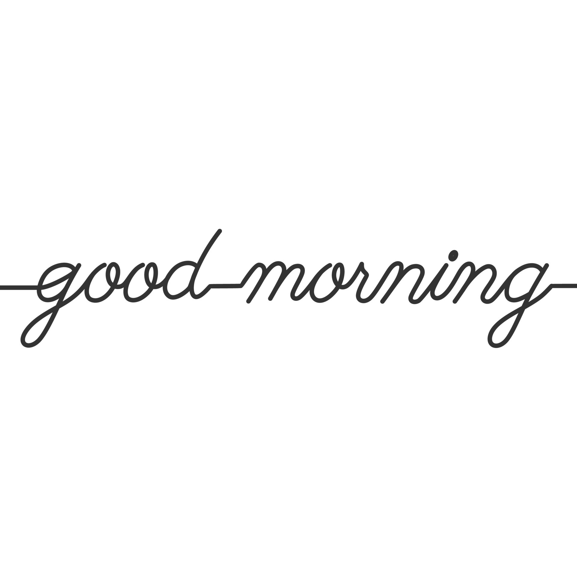 Good morning - Continuous line drawing typography lettering minimalist ...