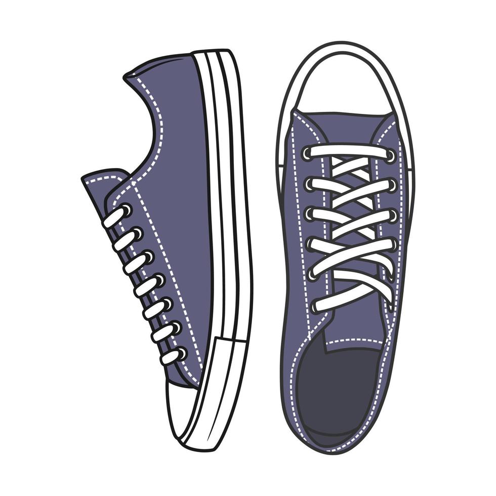 Sneakers shoes vector illustration with color