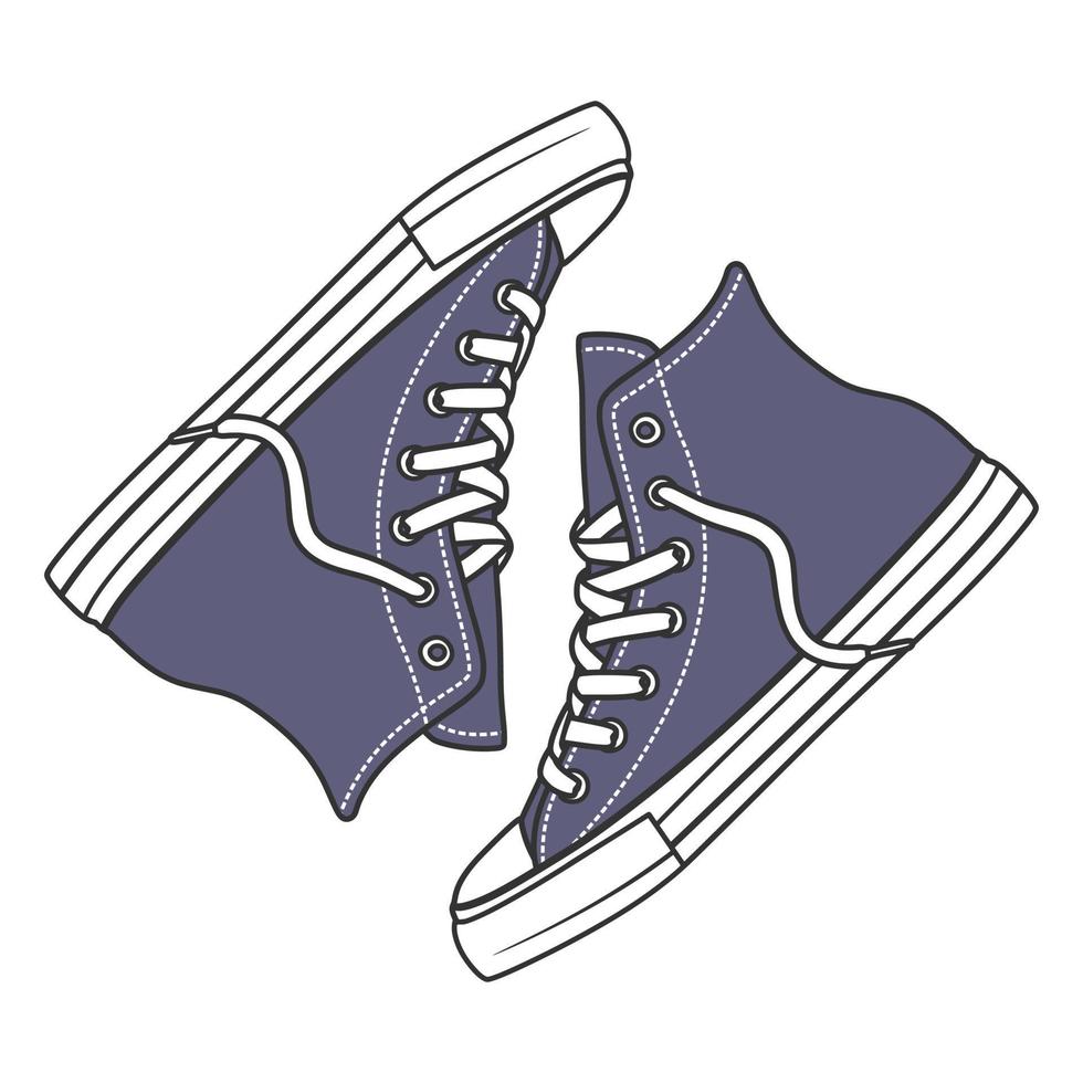 Sneakers shoes vector illustration with color