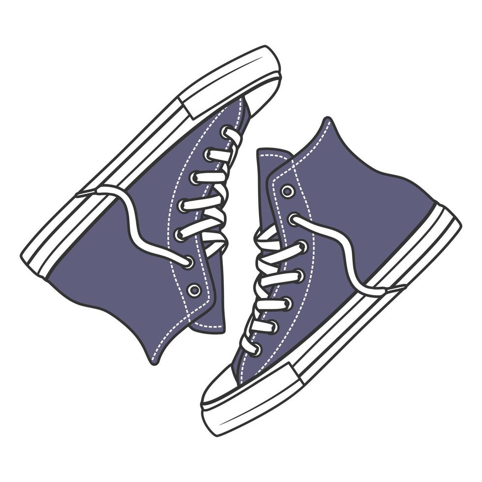 Sneakers shoes vector illustration with color