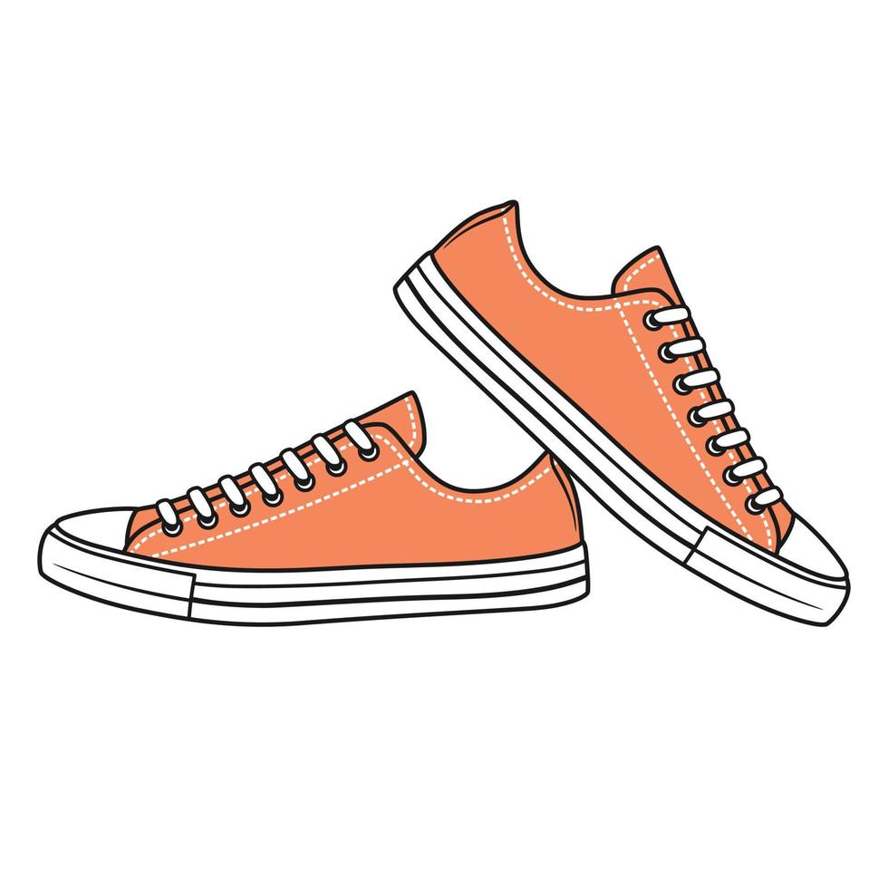 Sneakers shoes vector illustration with color