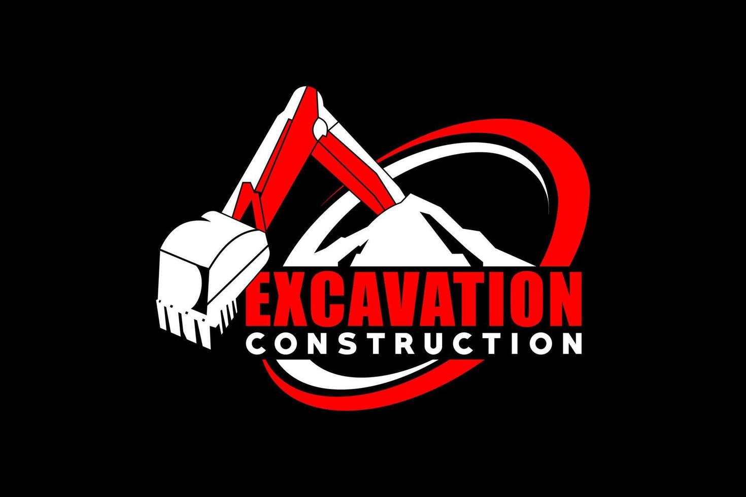 Excavator heavy equipment construction vector. vector