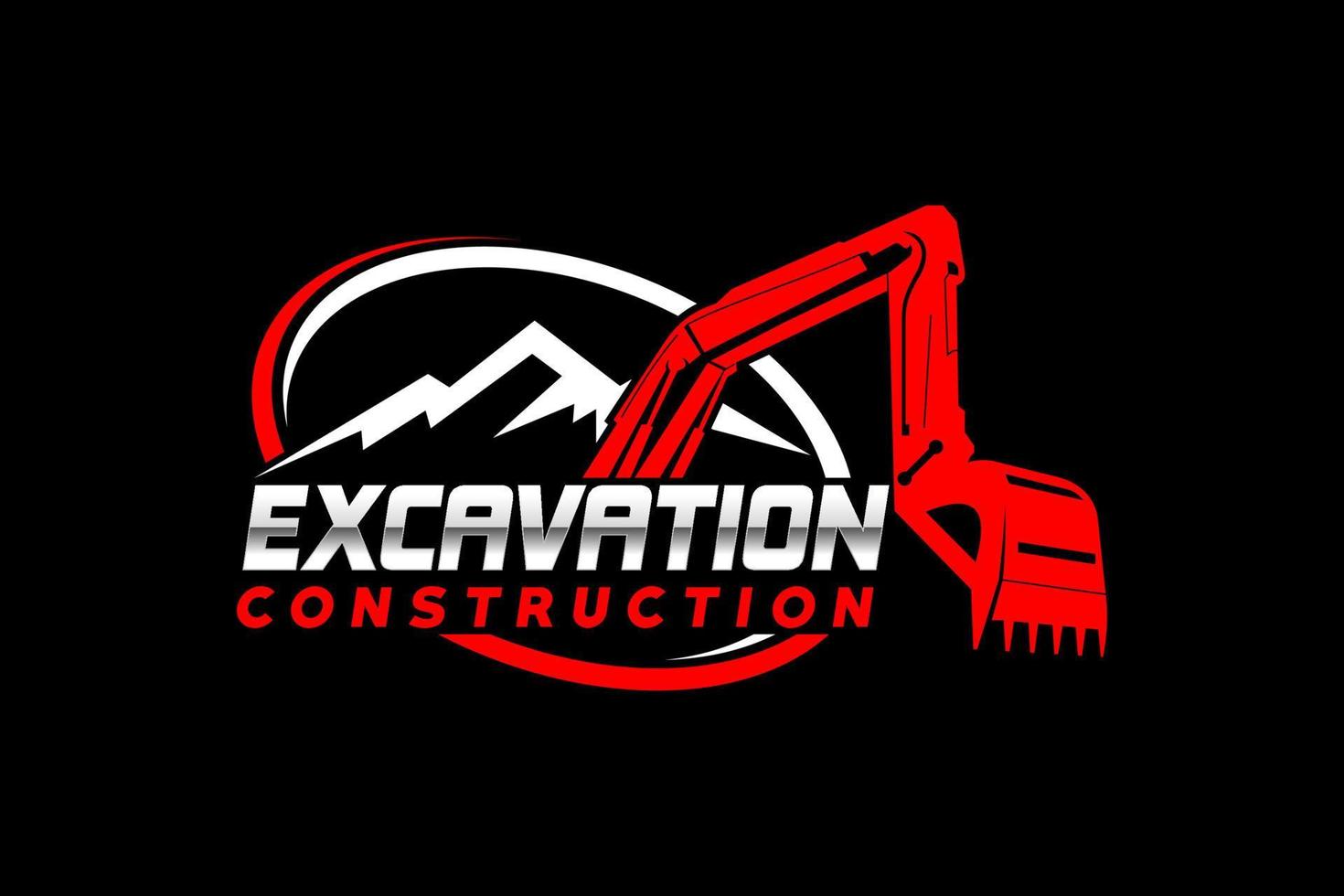 Excavator heavy equipment construction vector. vector