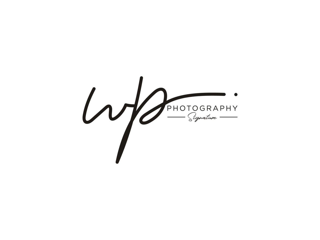 vector de plantilla de logotipo de firma de letra wp