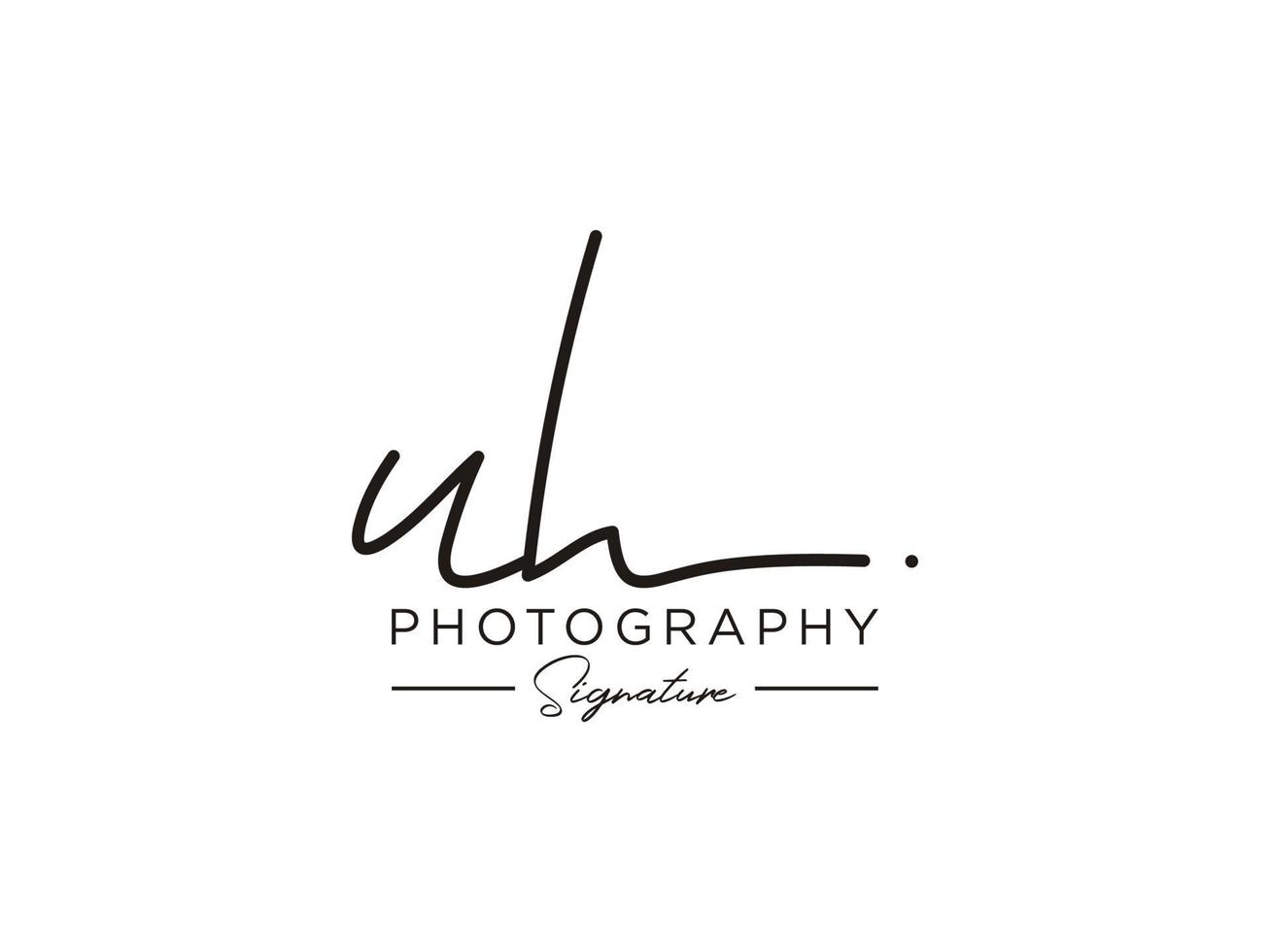 Letter UH Signature Logo Template Vector