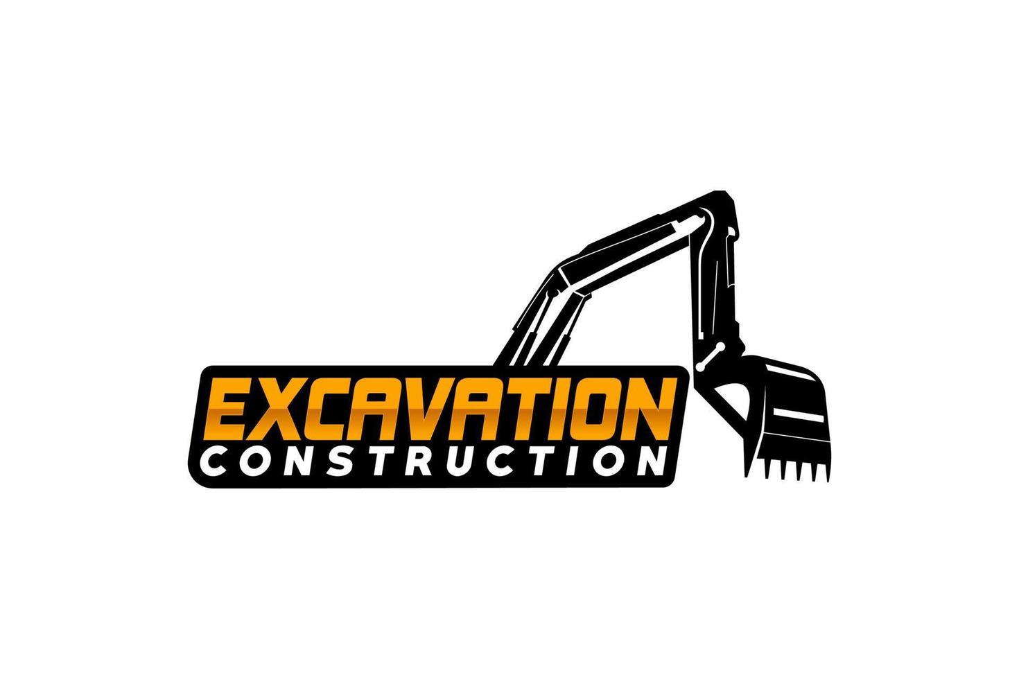 Excavator heavy equipment construction vector. vector