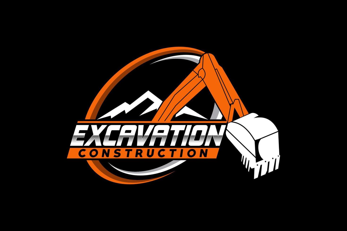 Excavator heavy equipment construction vector. vector