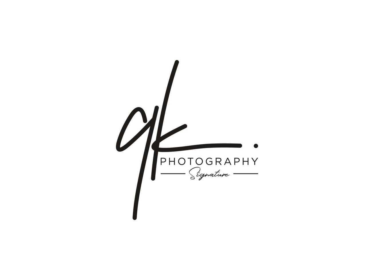 Letter QK Signature Logo Template Vector