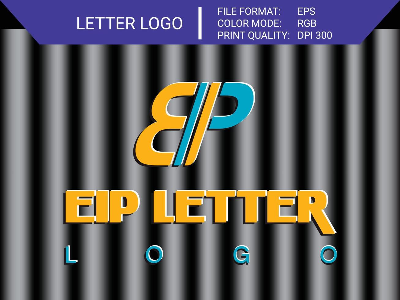 plantilla de logotipo de carta eip vector