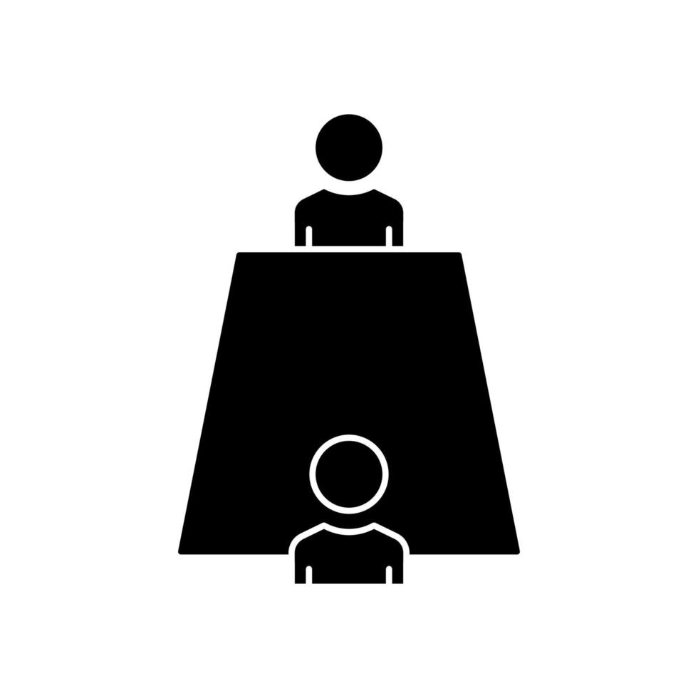 People icon with table. icon related to discussion, business. Glyph icon style, solid. Simple design editable vector