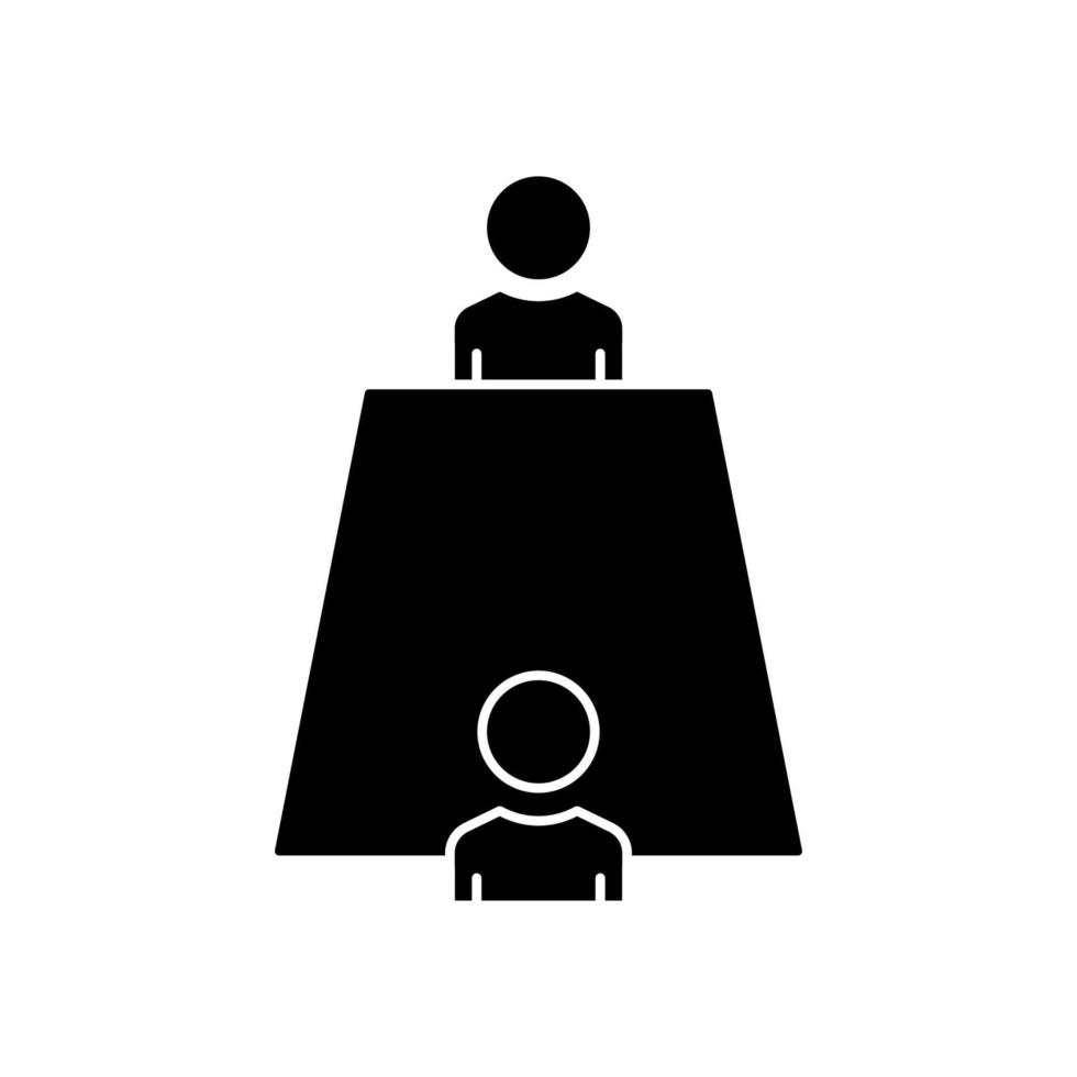 People icon with table. icon related to discussion, business. Glyph icon style, solid. Simple design editable vector