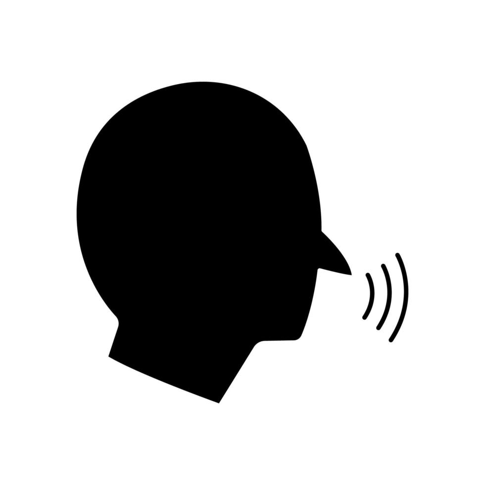 Head people icon with voice. icon related to discussion, talk. Glyph icon style, solid. Simple design editable vector
