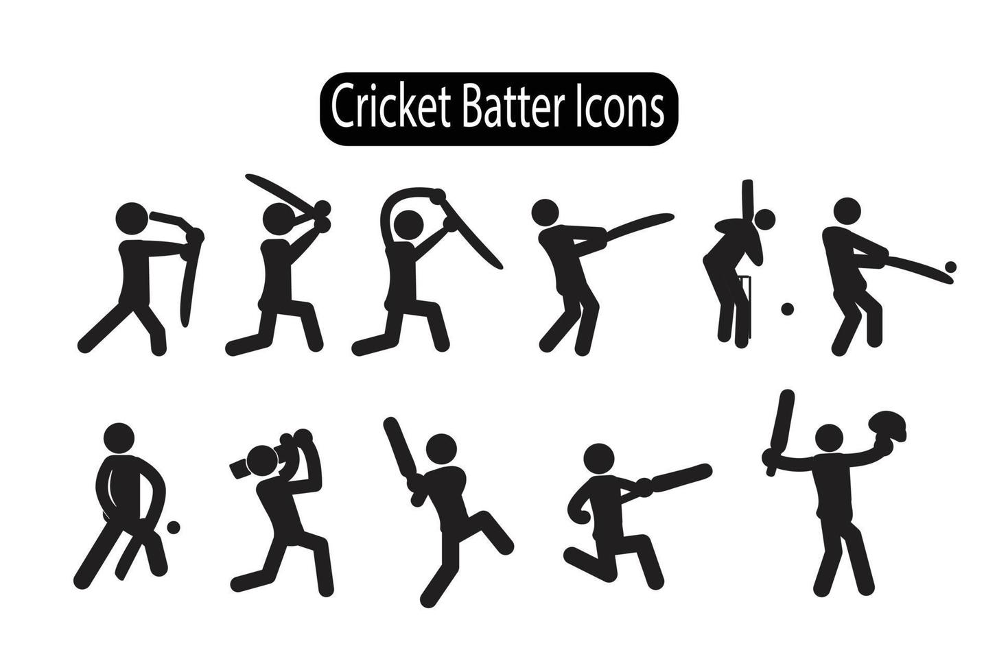 Cricket Batter Pictogram Vector Illustration