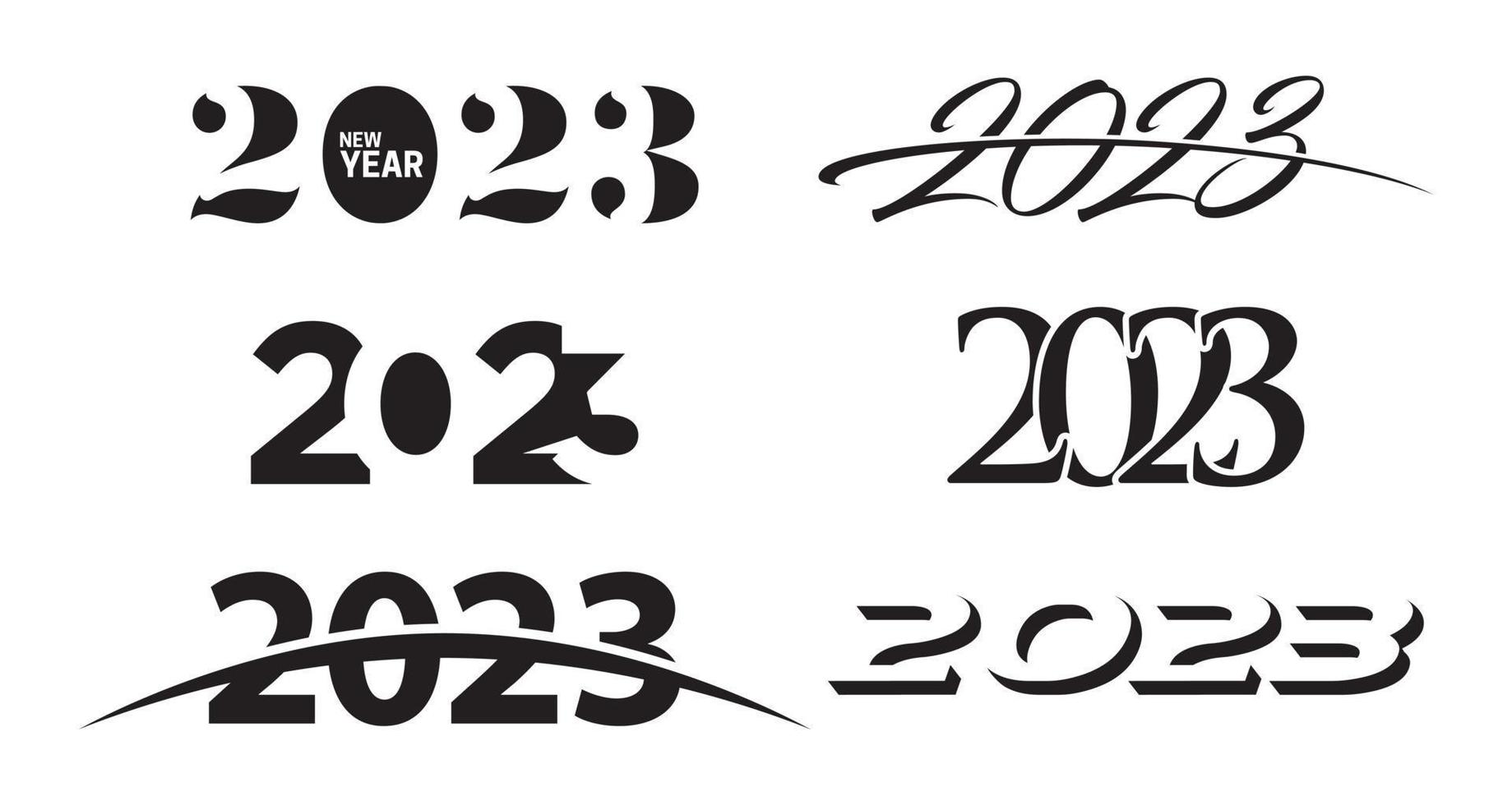logo set 2023 design vector isolated on white background.
