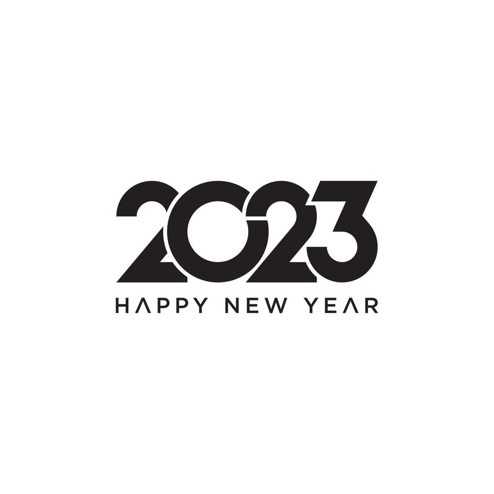 2023 feliz año nuevo vector de diseño de vacaciones. logotipo del evento de celebración.