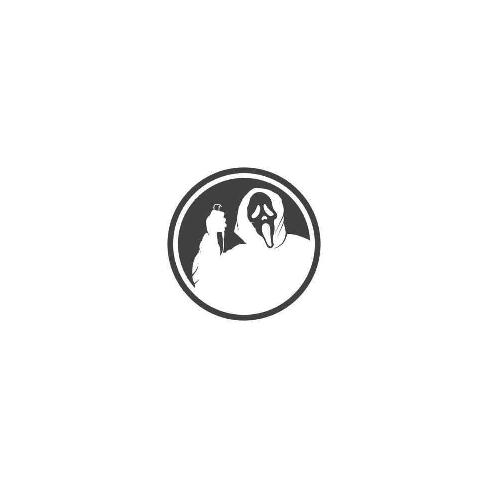 Hallowen logo vector illustration template design.
