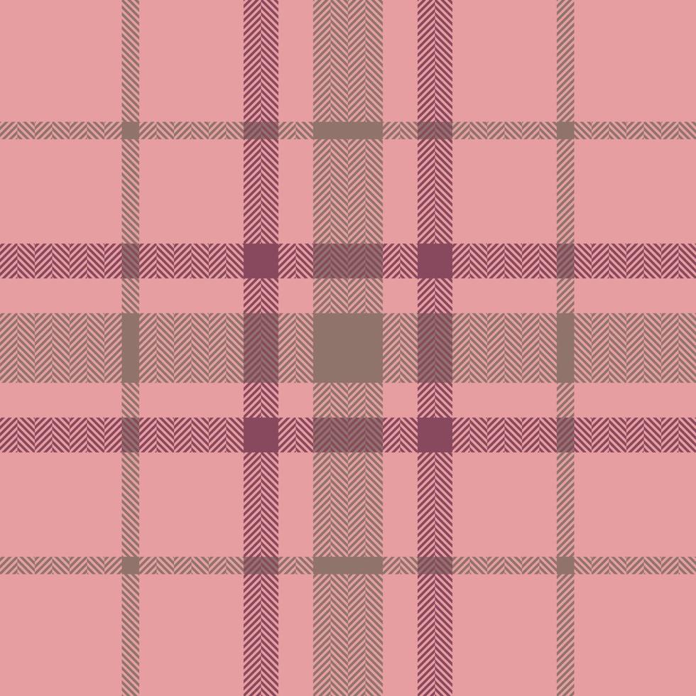Plaid check pattern in pink. Seamless fabric texture. Tartan textile print. vector
