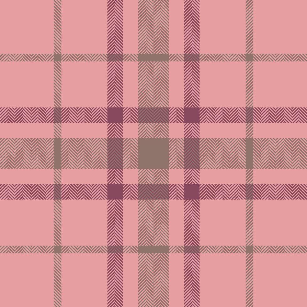 Plaid check pattern in pink. Seamless fabric texture. Tartan textile print. vector