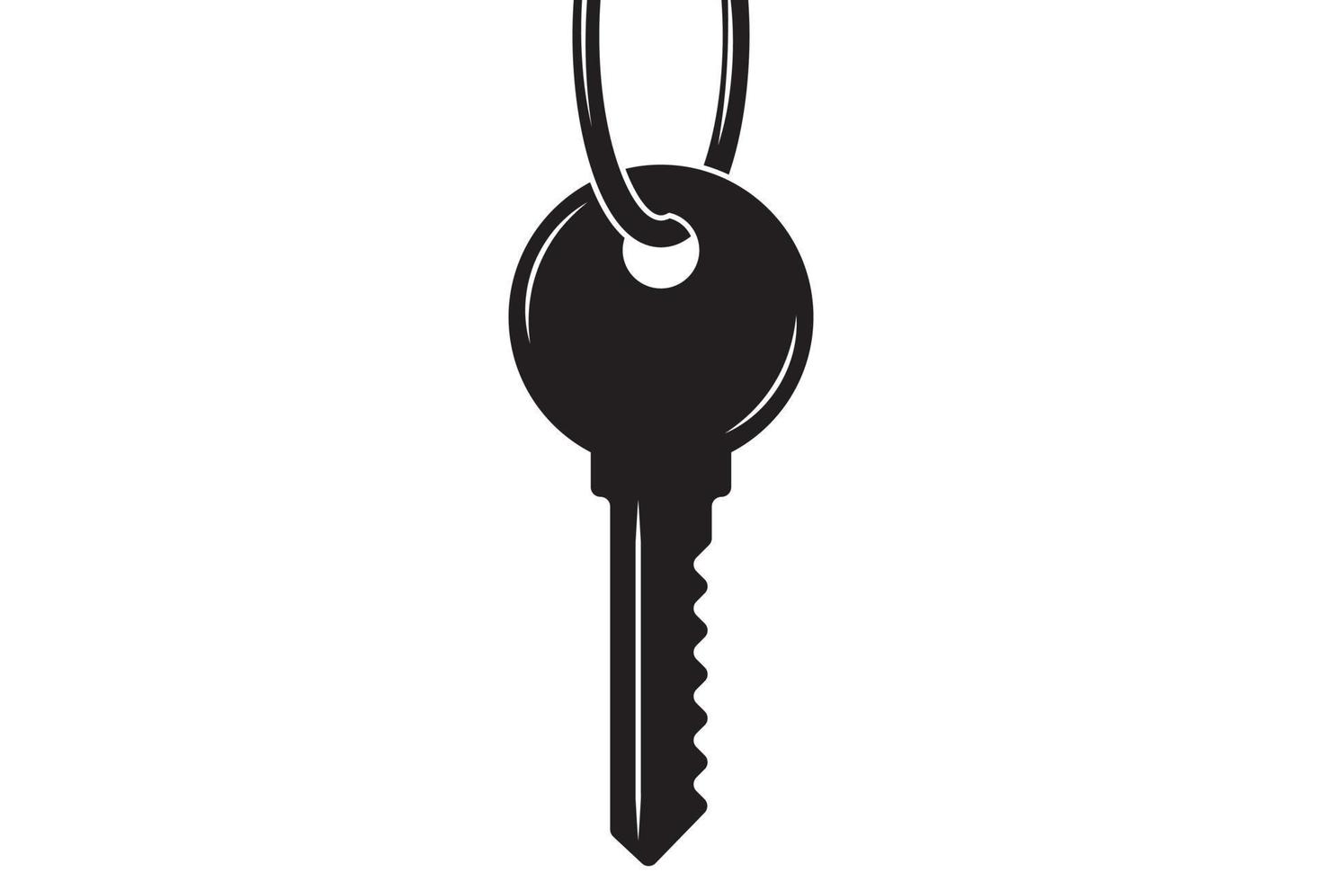 Key icon for lock and open door in house. Safety and security protection symbol. vector