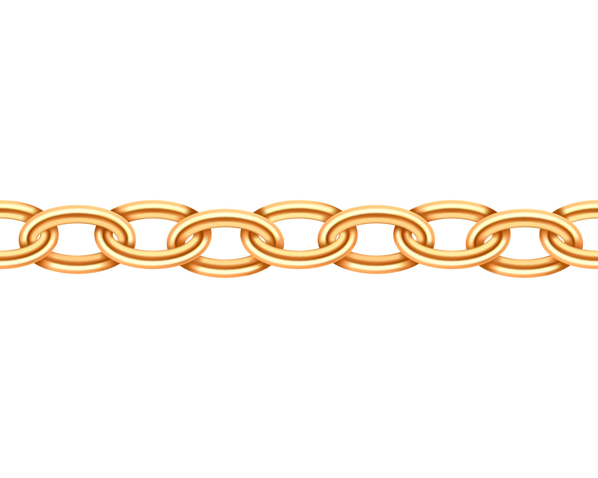 Golden chain seamless texture. Realistic gold chains link isolated on