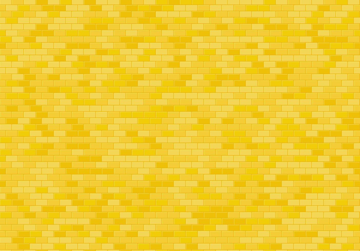 Gold brick wall background. Yellow bricks texture seamless pattern vector. vector