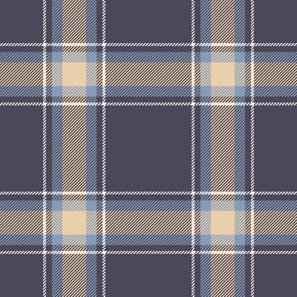 Plaid seamless pattern in blue. Check fabric texture. Vector textile print.