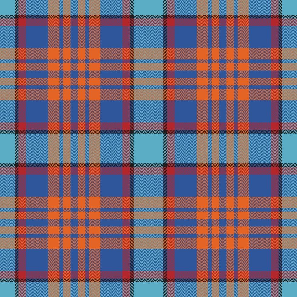 Plaid seamless pattern in blue. Check fabric texture. Vector textile print.