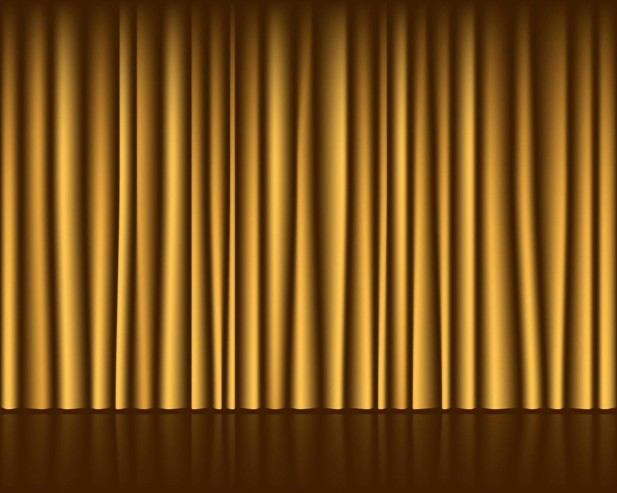 Gold empty stage with curtain seamless template vector