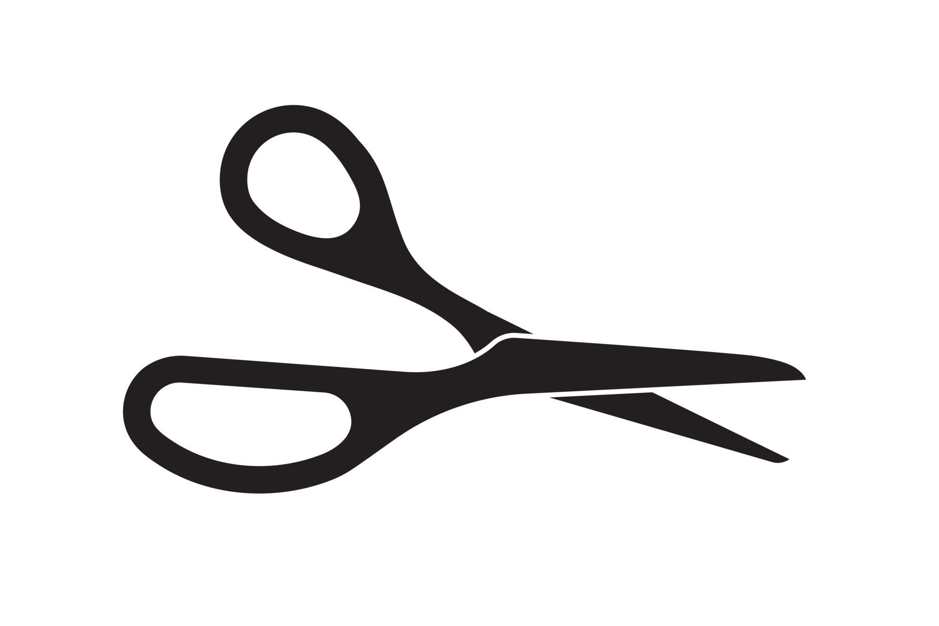 Scissors icon vector design. Cut out tool for paper or tailor work