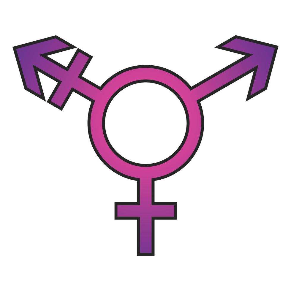 A symbol representing three genders. Male,Female and X vector