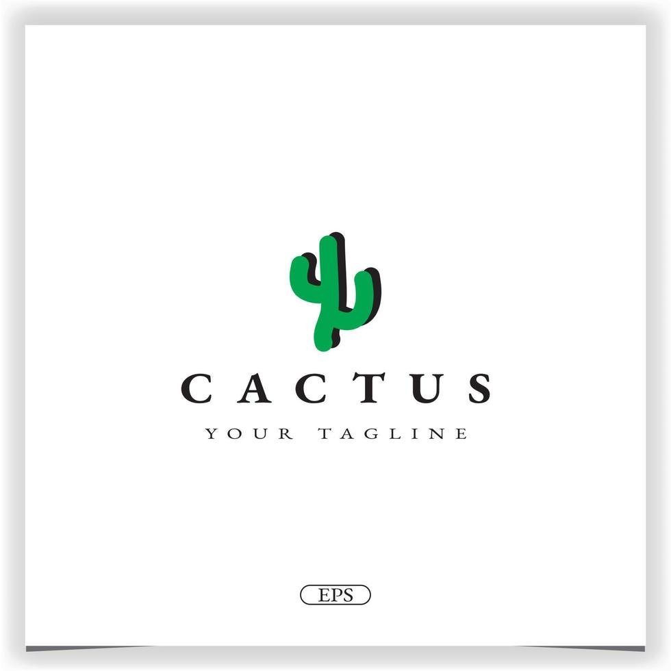 cactus logo premium elegante plantilla vector eps 10