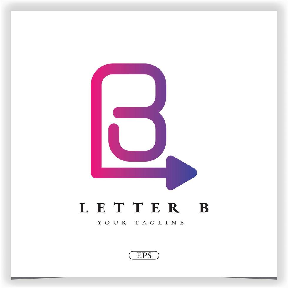 luxury arrow letter b logo premium elegant template vector eps 10