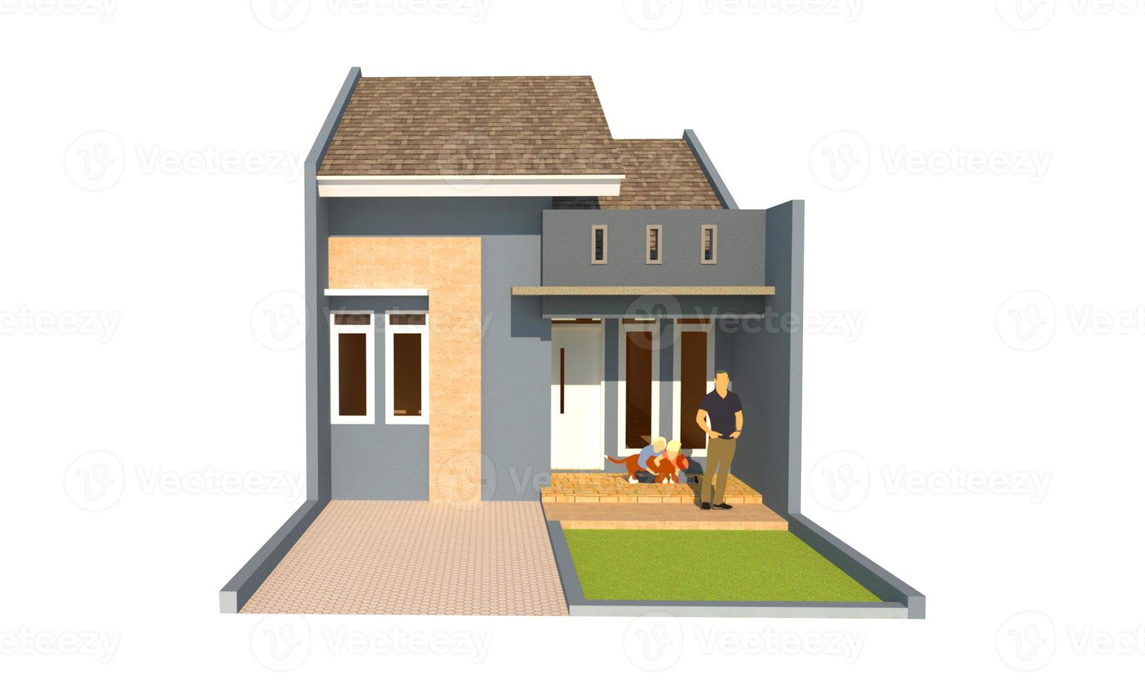 casa minimalista modelo 3d diseño foto