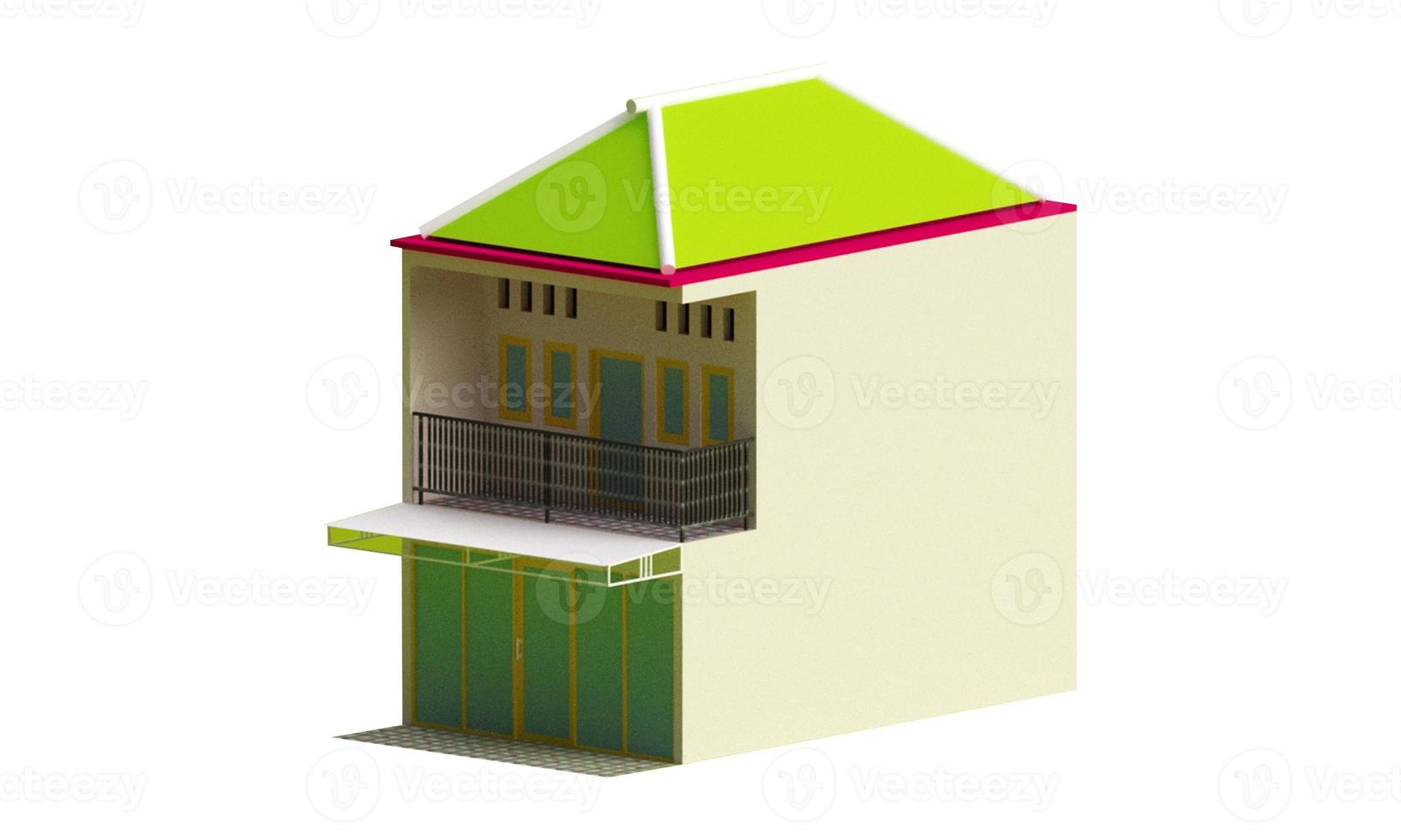 Representación 3d del modelado de diseño de shophouse foto