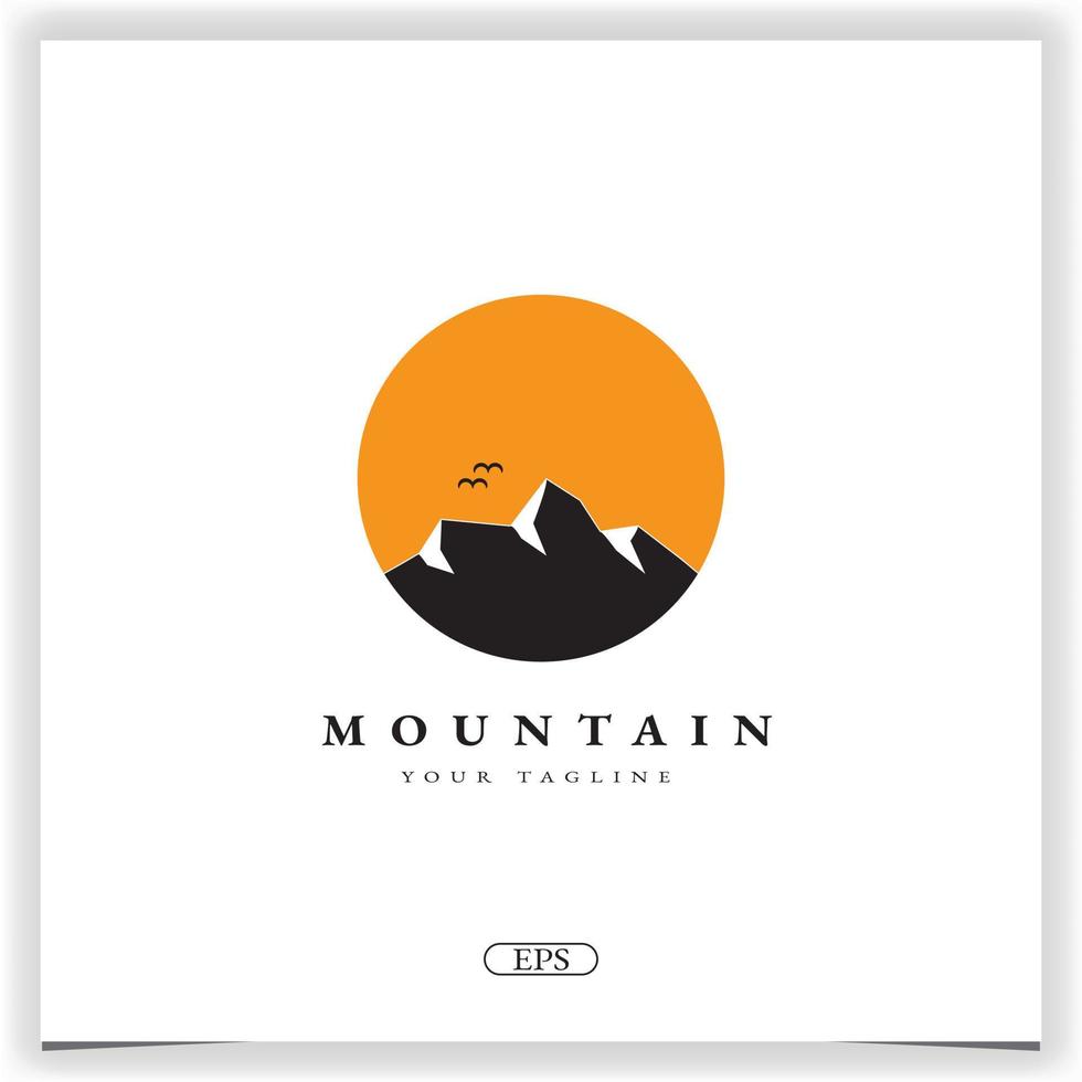 círculo lago y montaña logo premium elegante plantilla vector eps 10