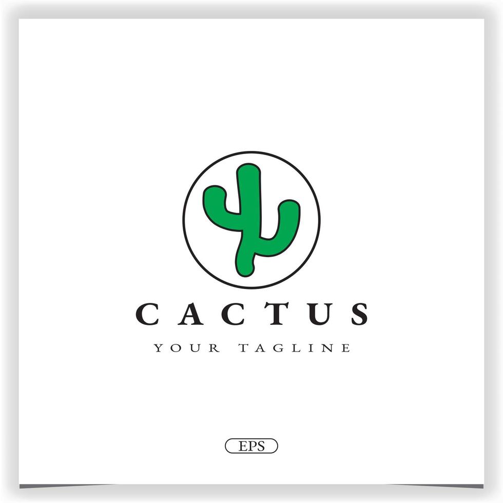 circle cactus logo premium elegant template vector eps 10