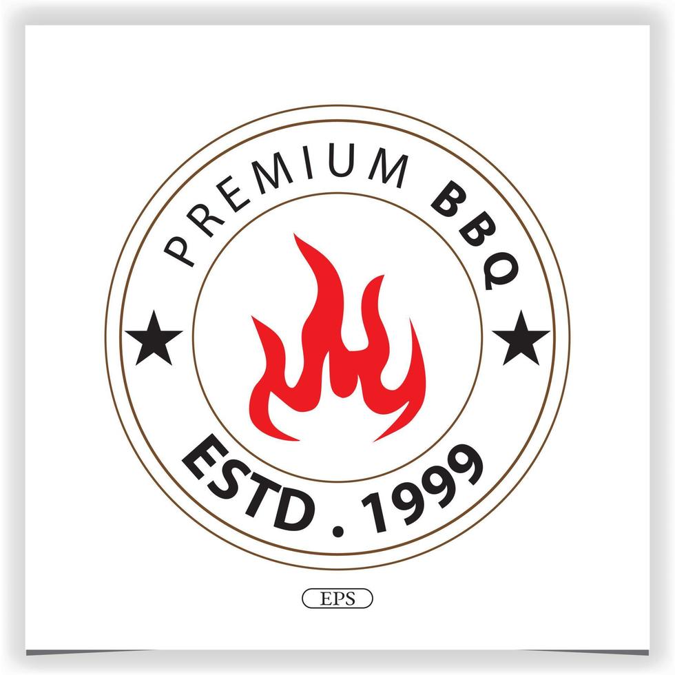 barbacoa logo premium elegante plantilla vector eps 10