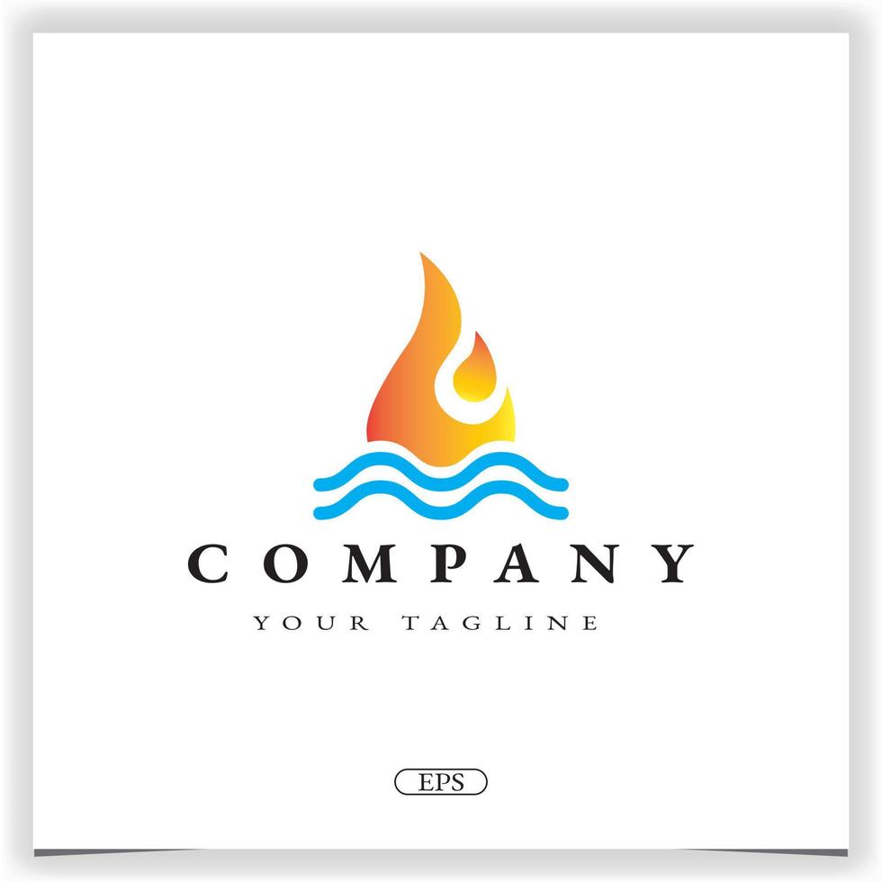 Sea fire logo design modern design vector