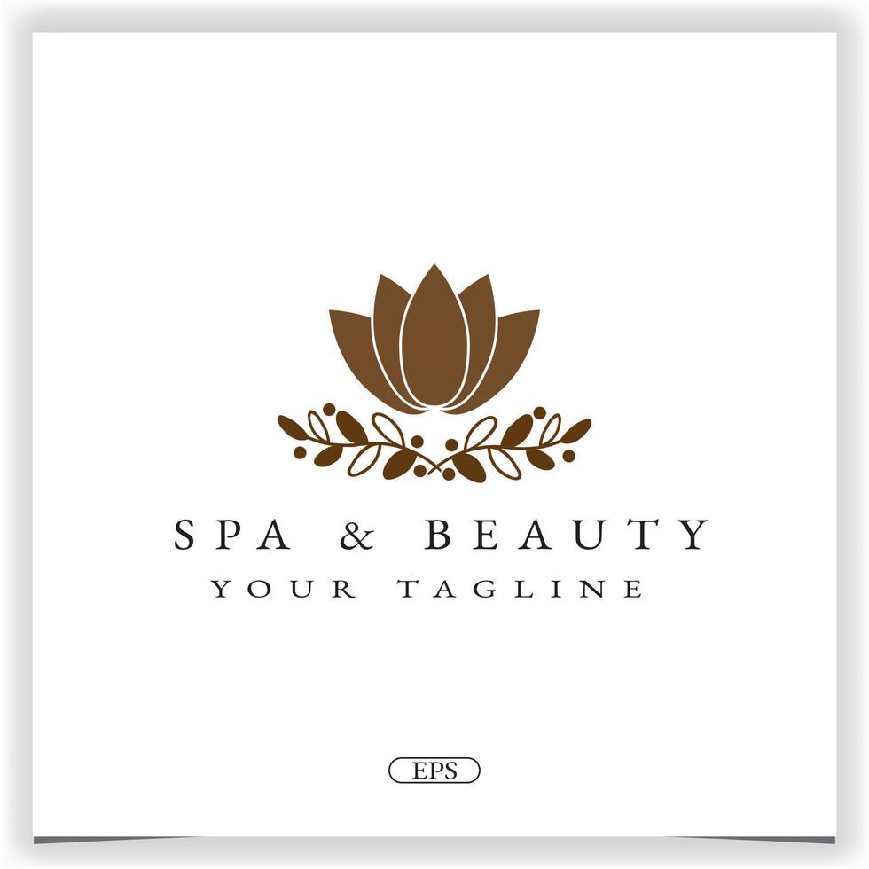 spa y belleza lotus logo premium elegante plantilla vector eps 10