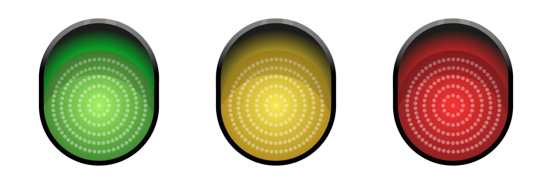 Traffic lights Green, Yellow and Red colored vector