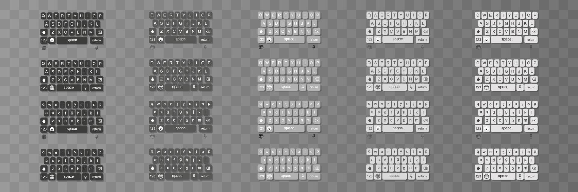 Big collection of keyboards. Vector illustration