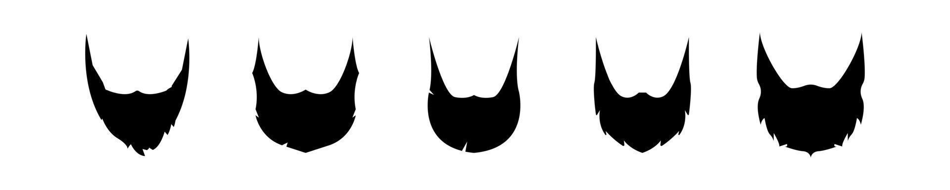 barbas, vector, conjunto, iconos vector